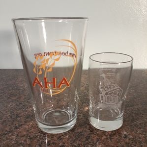 American Homebrew Association PINT GLASS, With Local Homebrew Club Tasting Club